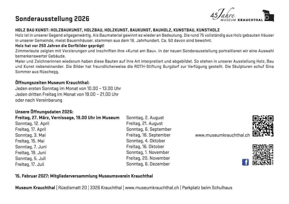 Museum Krauchthal 2026